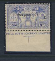 NOUVELLES HEBRIDES 1925 YVERT N°T9     NEUF MNH** - Autres & Non Classés