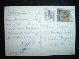CP POUR LA FRANCE TP 15 C + 1 C OBL. MECA. 22 FEB 198? LARNAKA - Lettres & Documents