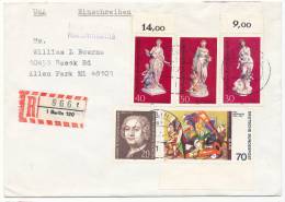 Germany Berlin Registered Cover Sent To USA 13-11-1974 - Briefe U. Dokumente