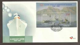 South Africa FDC 6.41 1996 South African Merchant Marine, 50th Anniversary Ships Tugboat - Storia Postale