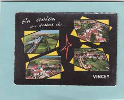 CPSM -88 - VINCEY - En Avion Au Dessus De...  Multivues - Eglise, Canal, Chateau D Eau, Vue Générale - Vincey