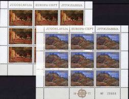Landschaften Europa CEPT 1977 Jugoslawien 1684/5 In 2x9-KB ** 10€ Bucht Von Kotor Bf Natur Bloc Sheetlet Of YUGOSLAVIJA - Unused Stamps