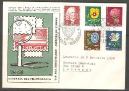 Lettre Suisse De 1958 ( Pro-Juventute ) - Covers & Documents