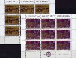 Postwesen Europa CEPT 1979 Jugoslawien 1787/8 In 2x9-KB ** 10€ Gemälde Post-Reiter History Bloc Sheetlet Bf JUGOSLAVIJA - Neufs