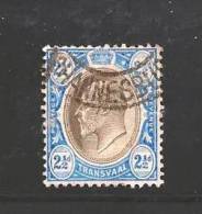 TRANSVAAL 1902  Used Stamp(s) Edward VII 2 1/2d Ultramarin Blue Saccnr. 105 - Transvaal (1870-1909)