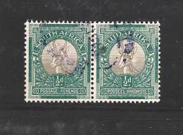 SOUTH AFRICA UNION  1933 Used Pair Stamp(s)  "hyphenated"1/2d Nr.55  #12244 - Usati
