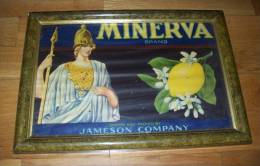 Old Commercials In A Wooden Frame - Minerva, Jameson Company - Other & Unclassified