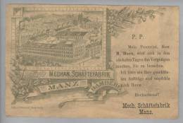 Delcampe - DE Bay Bamberg 1897-01-09 Strichlitho Mechanische Schärferei Manz - Bamberg