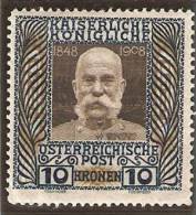 Yvert 117 ** 60 Eme Anniv Du Regne De Francois-Joseph - Unused Stamps