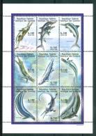 1998 Isole Comore Vita Marina Marine Life Pesci Fishes Fische Poissons Block MNH** Spa76 - Dolphins