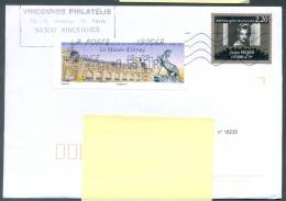 France Vignette LISA ATM Le Musée D'Orsay 2012 Et Jacques Becker Casque D'or 1986 Sur Lettre Vers Belgique - 2010-... Illustrated Franking Labels