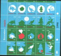 Olanda Pays-Bas Nederland 1998  Foglietto Francobolli Auguri Di Natale  (Decemberzegels)   ** MNH - Neufs