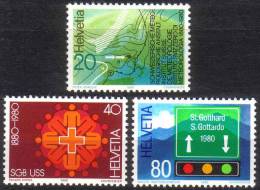 1980 Zu 642-644 / Mi 1184-1186 / YT 1114-1116 Série Complète ** / MNH - Unused Stamps