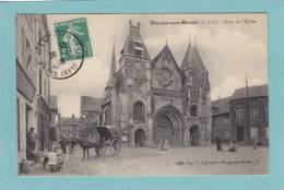 76  -  BLANGY-SUR-BRESLE  -  Place  De  L' Eglise  -  1908 -  TRES BELLE CARTE ANIMEE  - - Blangy-sur-Bresle