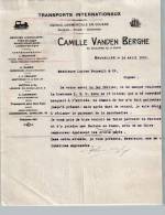 Entête  14/04/1910  -  BRUXELLES  -  Camille  VANDEN  BERGHE  -  Transports  Internationaux  - Train, Bateau - 1900 – 1949