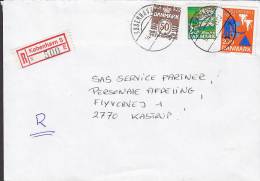 ## Denmark Registered Einschreiben Recommandée Label KØBENHAVN S 1989 Cover Brief To KASTRUP Civil Defense Stamp - Storia Postale