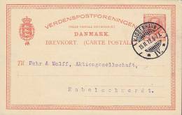 Denmark Postal Stationery Ganzsache Entier Brevkort KØBENHAVN IV. 1912 To HABELSCHWERDT Schlesien Ostpreussen (2 Scans) - Ganzsachen
