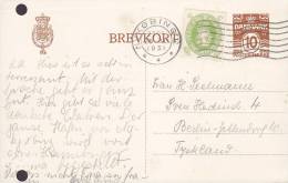 Denmark Uprated Postal Stationery Ganzsache Entier Brevkort NYKØBING F. 1931 BERLIN Germany (2 Scans) - Interi Postali