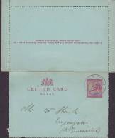 Natal Postal Stationery Ganzsache Entier Letter Card 1 P Queen Victoria EMMERSDALE 1901 Locally Sent (2 Scans) - Natal (1857-1909)