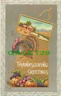 THANKSGIVING GREETINGS -  TURKEY - EMBOSSED - TRAVEL IN 1914 - SERIES 33 C - - Thanksgiving