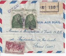 COTE D' IVOIRE -   1948  -  LETTRE DE ABIDJEAN , PAR AVION , EN RECOMMANDE POUR PARIS - - Covers & Documents