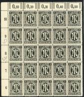1945 Germany MNH Corner Block Of 25 Of The 1 Pfennig M Issue - Mint