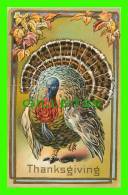 THANKSGIVING - BIG TURKEY - TRAVEL IN 1909 - EMBOSSED - - Thanksgiving