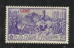 EGEO 1930 LERO (LEROS) FERRUCCI CENT. 20 CENTESIMI USATO USED OBLITERE' - Egeo (Lero)