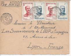 MADAGASCAR  -  1952  -  LETTRE DE VANGAINDRANO PAR AVION , A DESTINATION DE LYON  - - Briefe U. Dokumente