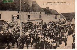 CHATEAUVILLAIN Cavalcade Du 29 Mars 1908 Vue De Tous Les Chars (scan Recto-verso) - Chateauvillain