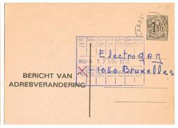 Avis 15N Oblitéré à Hoeilaart - Adressenänderungen