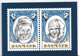 Carnet Avec Bloc Souvenir Du Danemark De 2012 Avec Vignettes De Noël - Plaatfouten En Curiosa