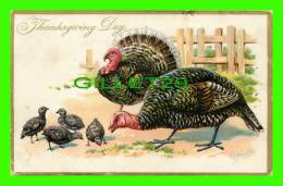THANKSGIVING  DAY - TURKEYS AND BABYS - R. J. WEALTHY - RAPHAEL TUCK & SONS - - Thanksgiving
