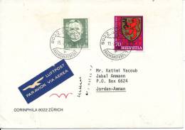 Switzerland Cover Sent Air Mail To Jordan 15-2-1984 - Briefe U. Dokumente