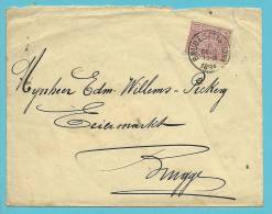 69 Op Brief Met Cirkelstempel BRUGES (STATION) - 1894-1896 Esposizioni