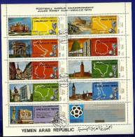 1970 - YEMEN Y.A.R. - MEXICO 1970 JULIUS RIMET CUP - SHEET USED - 1970 – Mexique