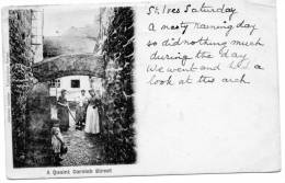 A Quaint Cornish Street 1900 Postcard - St.Ives