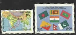 INDIA, 1985,  South Asian Conference, Set, 2 V,  SAARC, South Asian Ass. For Regional Coop. Dhaka,  MNH, (**) - Andere & Zonder Classificatie