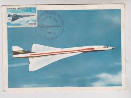 TIMBRE 1er JOUR VOL D ESSAI, CONCORDE 2 MARS 1969, SUR CPM - Primi Voli