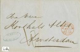 BRIEFOMSLAG * Uit 1867 Uit ROTTERDAM Naar AMSTERDAM * PORTO 10 CENT (6489) - Cartas & Documentos