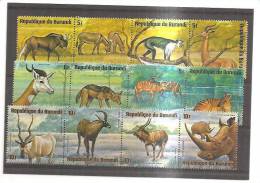 61335)n°48 Valori Burundi In Striscette Da 4 Elementi - Animali - Nc. 645/668 - 368/91 - Collections