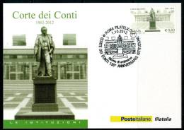 ITALIA / ITALY 2012 - Corte Dei Conti - CARD Come Da Scansione - Maximumkaarten