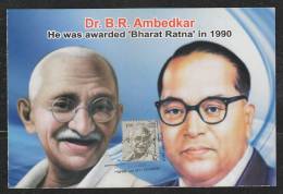 India  2012  Ahimsapex  Gandhi And Ambedkar FDI STamped Card  # 44125 - Mahatma Gandhi