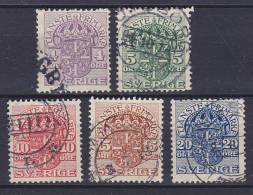 ## Sweden 1911-19 Mi. 33-35, 37-39 Dienstmarken Wappenzeichnung Wz. 2 - Dienstmarken
