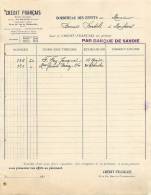 FACTURE LETTRE : PARIS . CREDIT FRANCAIS PAR BANQUE DE SAVOIE . - Bank & Insurance