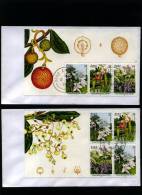 IRELAND/EIRE - 1995  NATIONAL BOTANIC GARDENS TWO PANES FROM BOOKLET ON COVER - Hojas Y Bloques