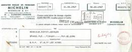 FACTURE LETTRE : CLERMONT FERRAND . MICHELIN . LETTRE DE CHANGE DE 1967 . - Verkehr & Transport