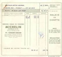 FACTURE LETTRE : CLERMONT FERRAND . MICHELIN . RELEVE DE COMPTE . 1967 . - Transportmiddelen