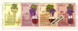 BULGARIA / Bulgarie 2001 WINE 4 Val.- MNH Complete Set - Vinos Y Alcoholes