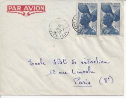 COTE  D' IVOIRE  -   1948   -     LETTRE DE ABIDJEAN , PAR AVION , A DESTINATION DE PARIS  - - Covers & Documents